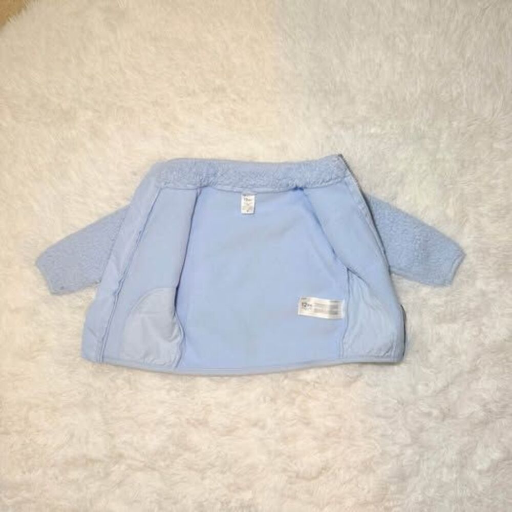 Baby Fleece Jacket 12M Blue Sherpa Zip Up Carter’s Lightweight - Picture 4 of 7